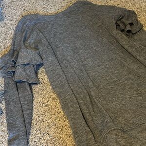 Grey Ruffle Sleeve Pullover dress